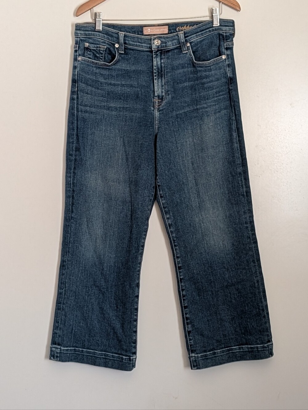 7 FAM 7 For All Mankind Luxe Vintage Cropped Alexa Jeans Size 31 Wide Leg Crop G